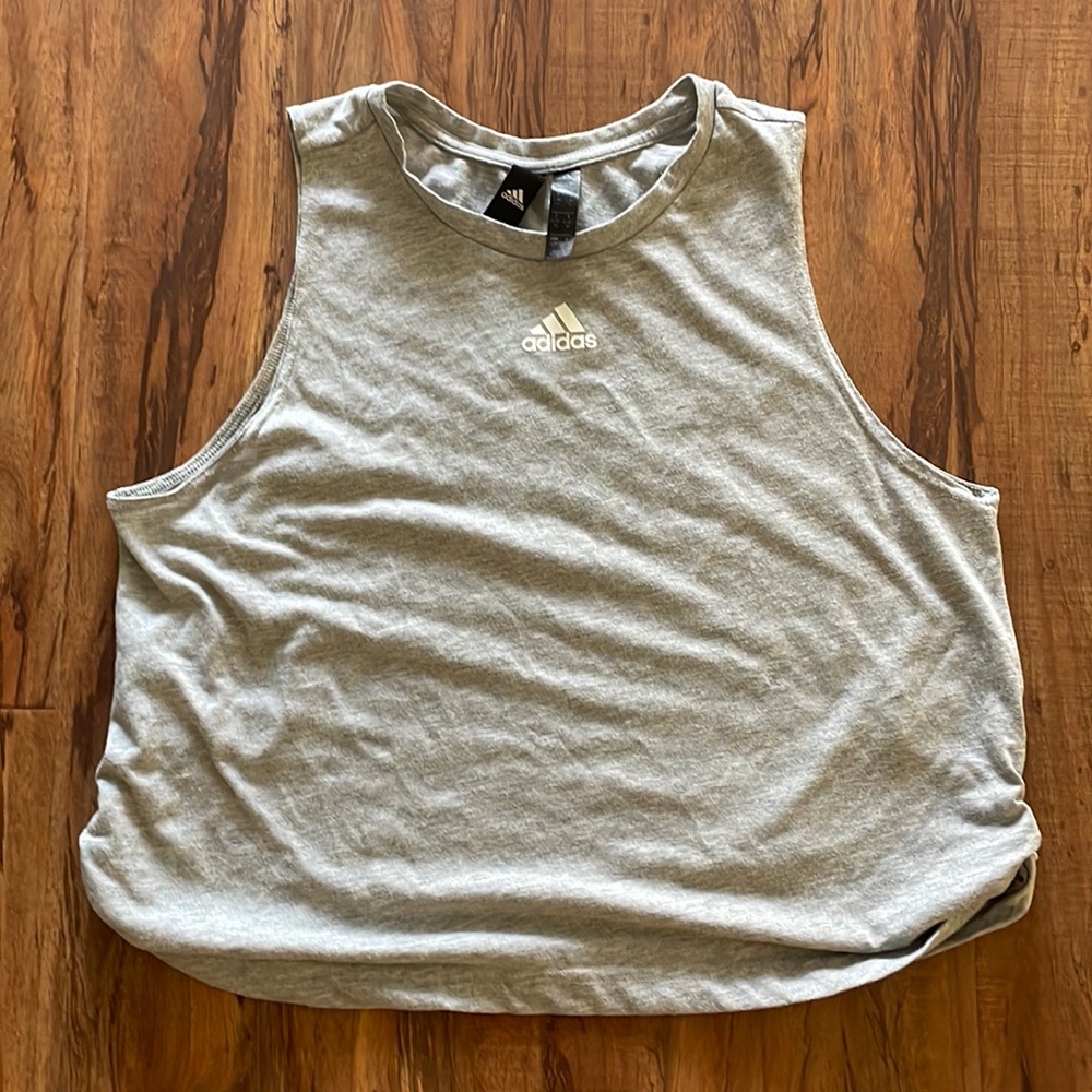 ADIDAS grey crop top, size L